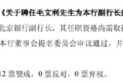 梦见淋浴北京银行：同意聘任毛文利为副行长